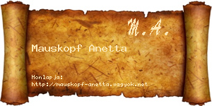 Mauskopf Anetta névjegykártya